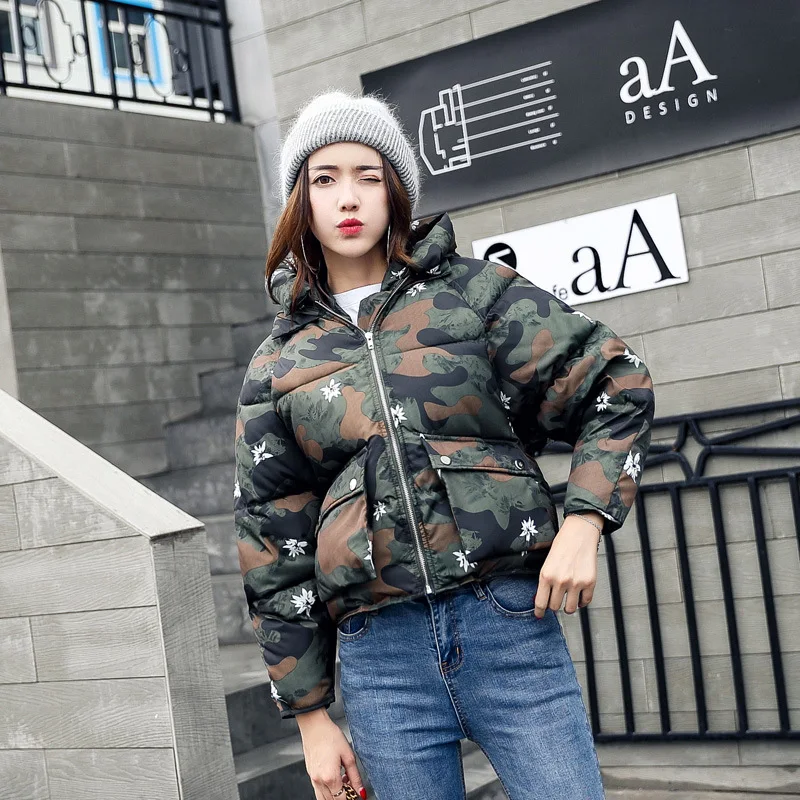Ladies Short Winter Jacket Women Hooded Warm Jackets Coat Female Bat Sleeve Thick Outwear Parkas Down | Женская одежда