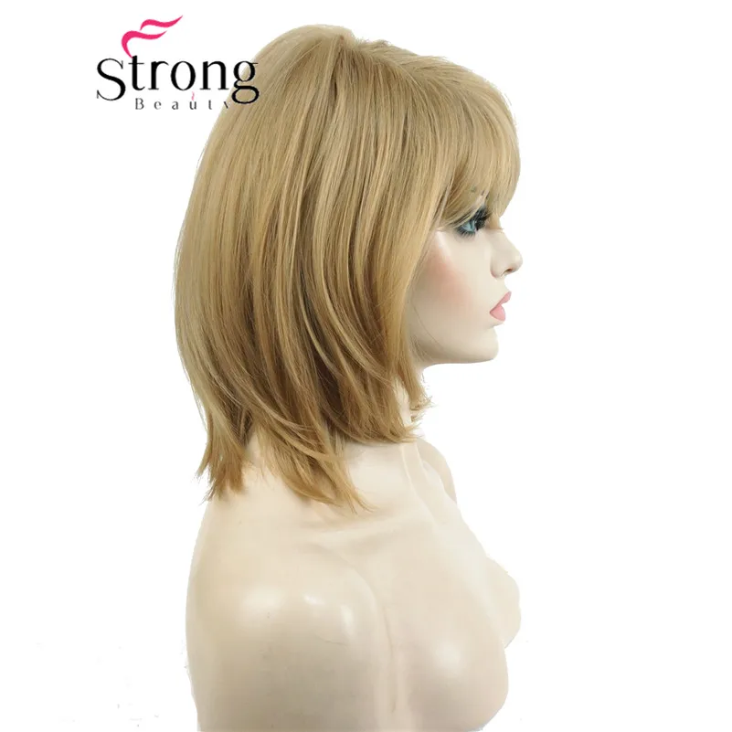 StrongBeauty короткий прямой темно-коричневый выделенный Боб, боковая обметка синтетические парики выбор цвета