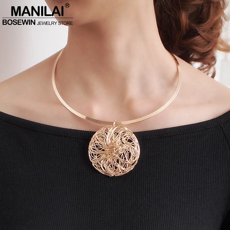 Ожерелье чокер MANILAI для женщин крупная металлическая проволока эффектные