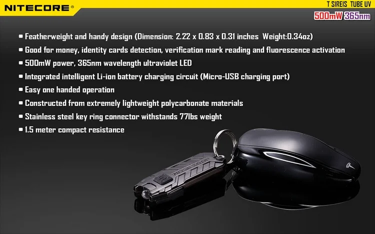 Topsale NITECORE USB Перезаряжаемый высокопроизводительный светодиодный фонарик TubeRL TubeBL TubeGL для охоты