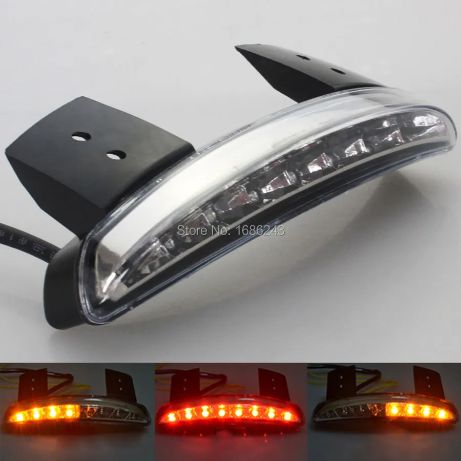 

1pcs Motorcycle Rear Fender Edge LED Tail Warning Stop Light Clear Lens Fit For Harley Iron 883 XL883N XL1200N Chopped