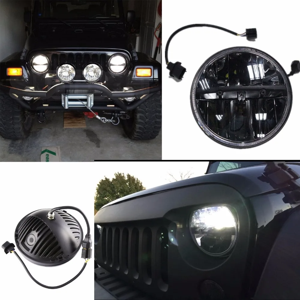 Для Lada 4x4 urban Niva Defender внедорожный передний свет круглые фары 7 дюймов Светодиодный