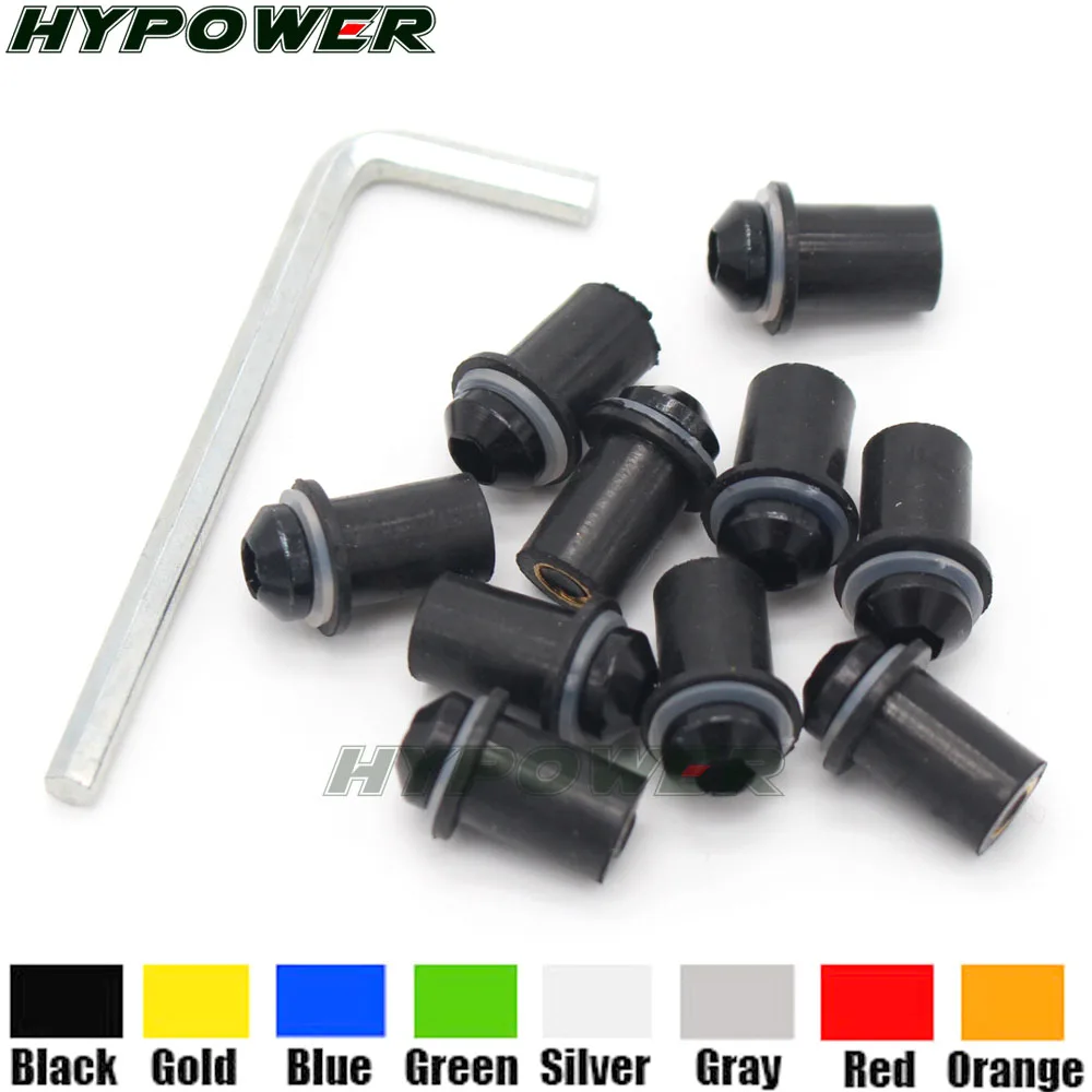 10Ps Motorcycle 5mm Windscreen Windshield Bolts Screw Nut Fastener Kit For APRILIA RS 125 RS125 RSV4 Fairing kit RSV 1000 Tuono |