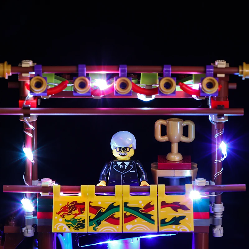 Vonado освещение строительный блок Lego 80103 китайский сезонный набор дракон лодка