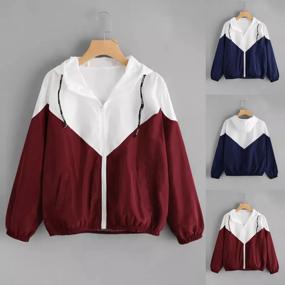 Женские куртки с длинным рукавом розовые тонкие спортивные на молнии капюшоном и