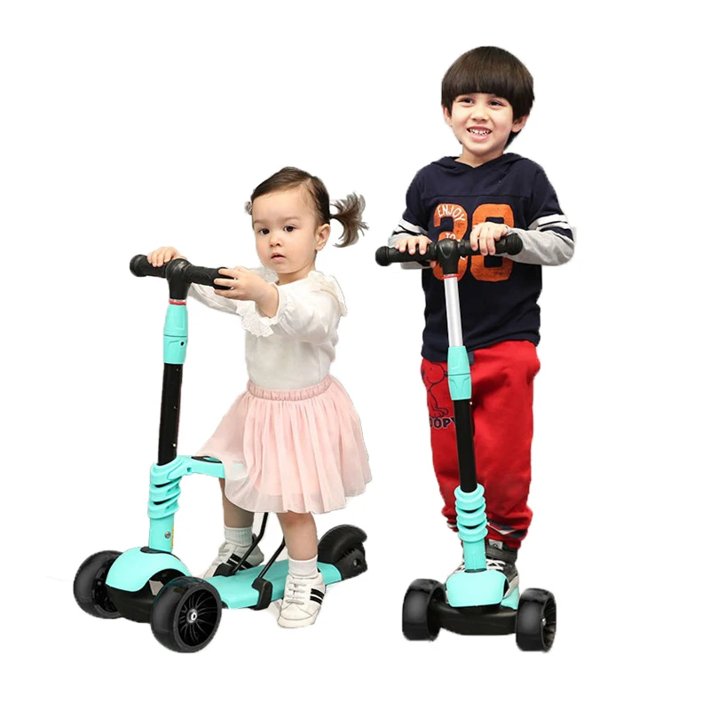 Детский самокат 3-6 лет, три в одном, может кататься на скутере, детский, расширенный, PU, флэш-колесный скутер