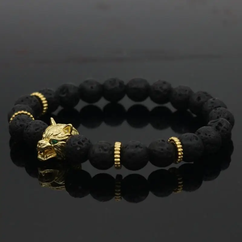 Новый мужской браслет с инкрустированным цирконом золотого цвета модный