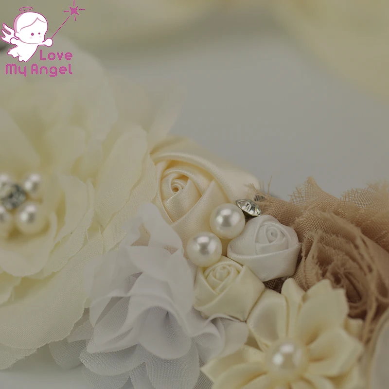 1 шт. пояс для беременных цвета слоновой кости бежевый с цветами девушки