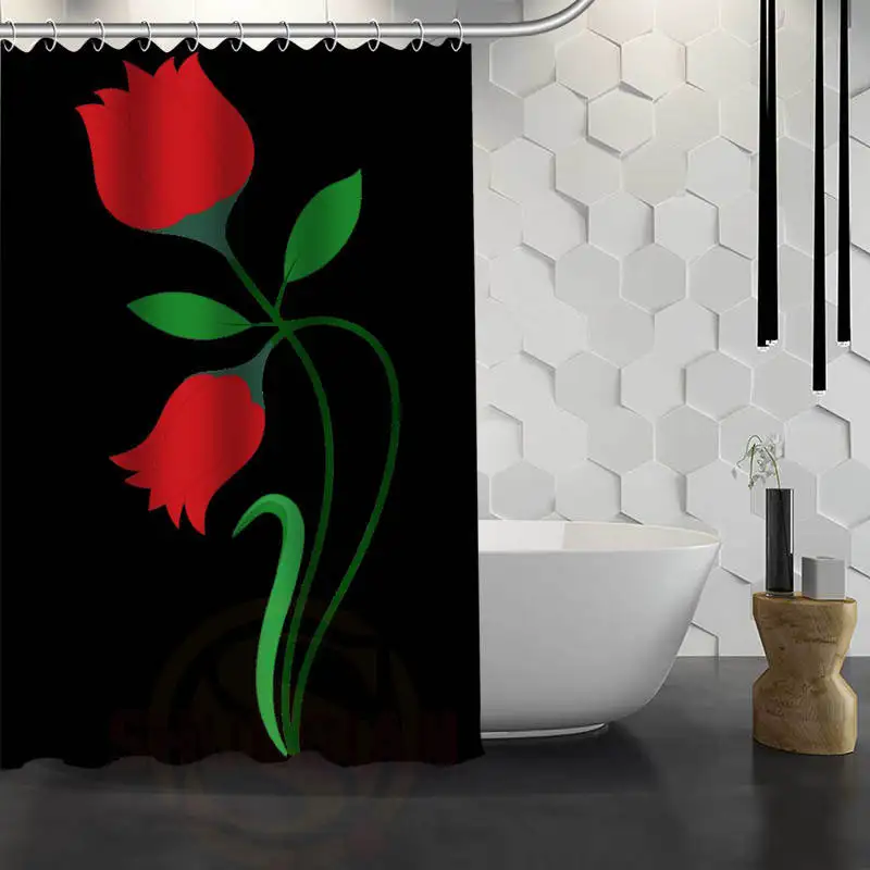 

Hot Sale Custom Classic Peony pattern Custom Shower Curtain Waterproof Fabric Bath Curtain for Bathroom F#Y1-17