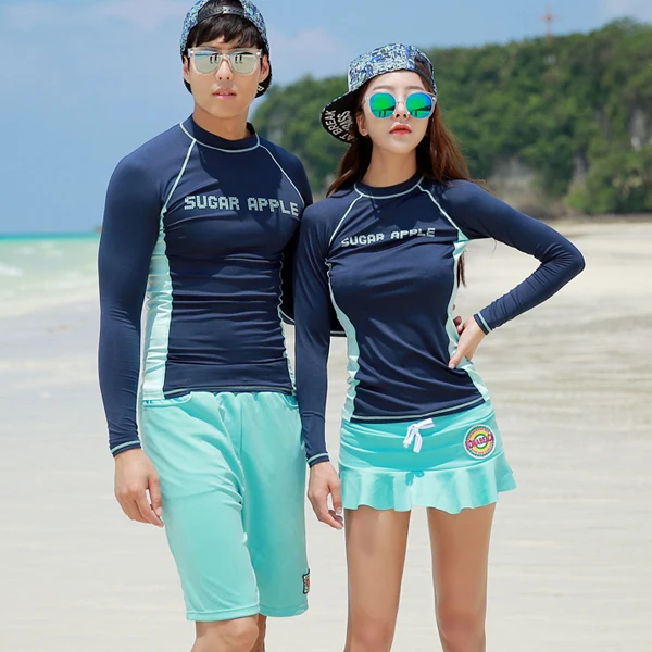 Rhyme Lady swimsuit for lover 2018 new style long sleeve Rash guard sun protective swimwear bathing suit beach wear swim | Спорт и