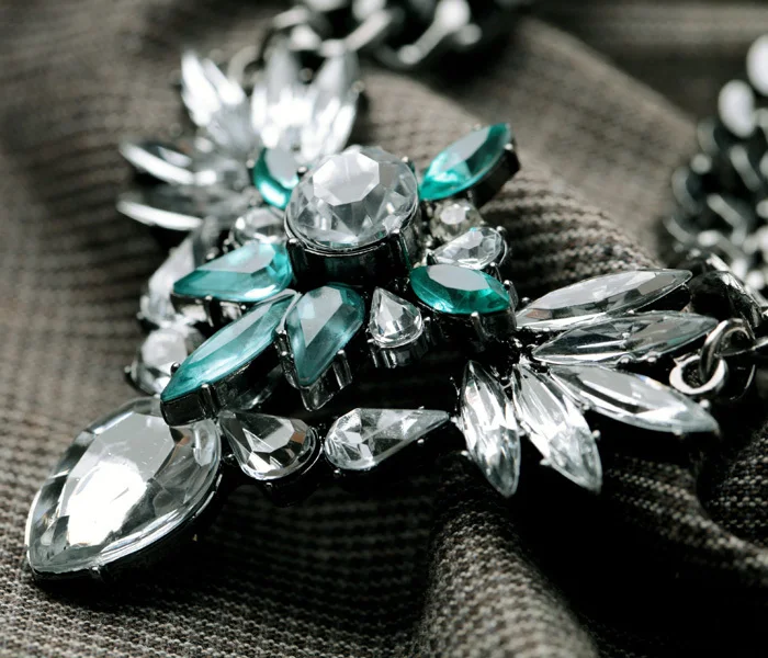 Женский серебряный кулон с кристаллами и цветком модный ювелирный аксессуар 2019|Ожерелья подвеской| |