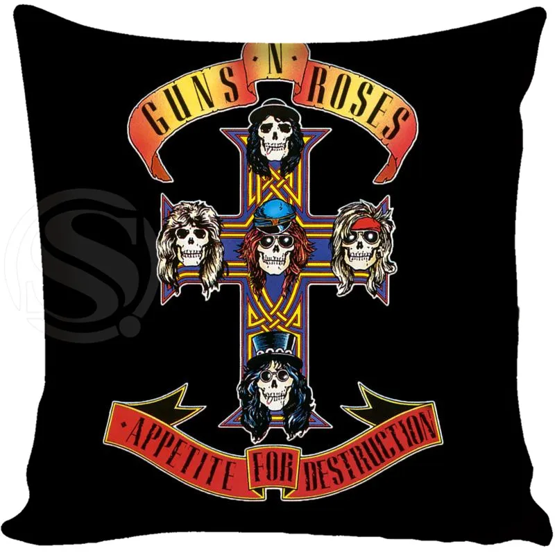 Custom Guns N' Roses Square Pillowcase Custom Zippered Bedroom Home Pillow Cover Case 1pcs custom 40x40cm