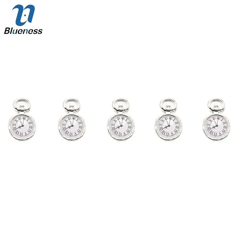 Nail Tools 10Pcs/Lot 3D Nail Art Decoration Sliver Clock Design Nails Accessories DIY Manicure Supplies TN2056