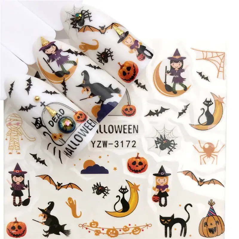 

LCJ 1 Sheet Nail Art Water Decal Autumn Theme Nail Sliders Decor Tips Peacock Pattern Sticker For Nail Beauty Care