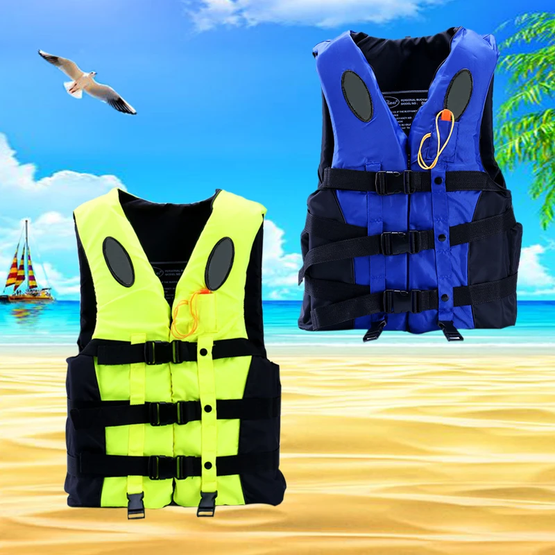 

Universal Water Sports Polyester Adult Kids Life Jacket Drifting Vest Survival Suit Swimming Boating Ski Vest +Whistle