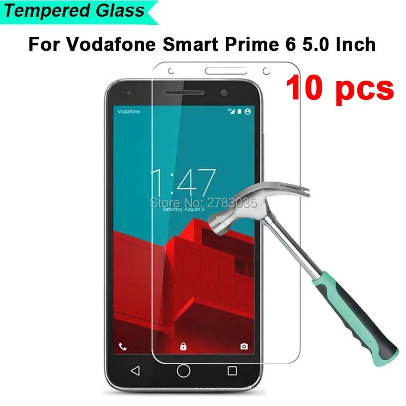 

10 шт./лот для Vodafone Smart Prime 6 prime6 5,0 дюйма, новинка, 0,26 мм, ультратонкое прозрачное закаленное стекло премиум-класса, Защитная пленка для экрана