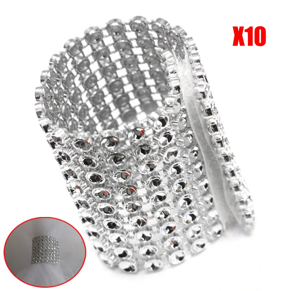Silver 10Pcs 20/50/100 шт. цвета: золотистый, Серебристый кольца для салфеток Свадьба салфетки Председатель Пояса Луки Держатель Свадебный декор событие ремесел праздничный вечерние поставки - Цвет: Silver 10Pcs