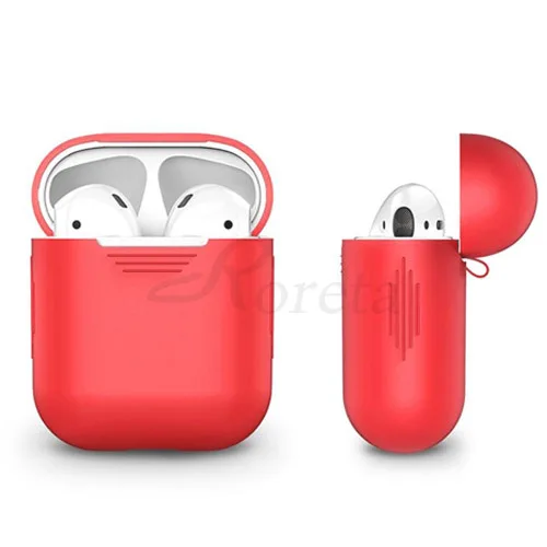 Красный Roreta силиконовый защитный чехол для наушников airPods, аксессуары для гарнитуры из ТПУ, мягкий чехол для Apple Airpods, зарядная коробка - Цвет: Красный