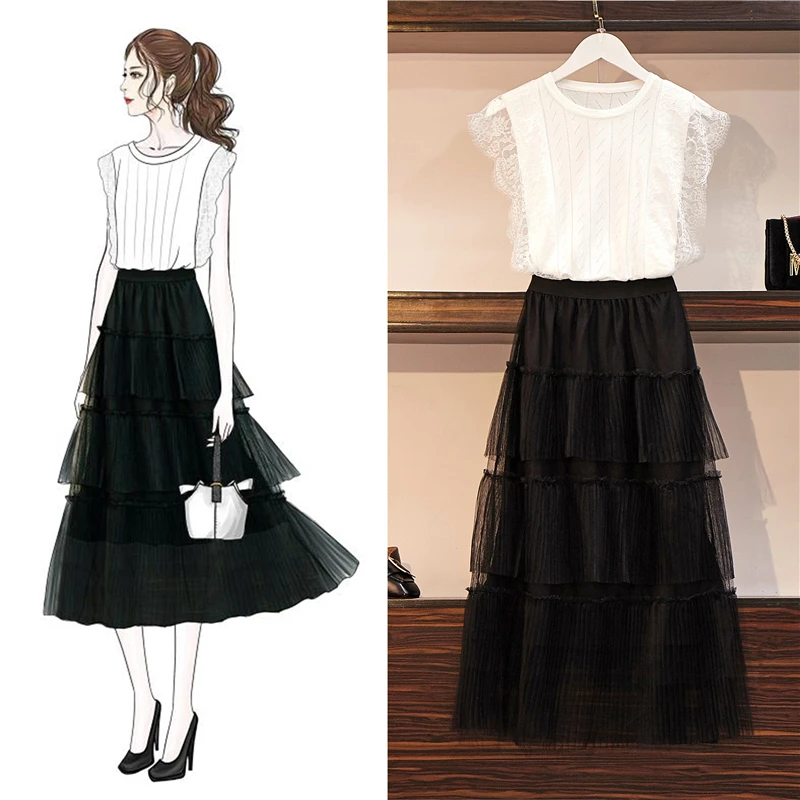 Женский комплект из двух предметов кружевной трикотажный топ в стиле пэчворк и