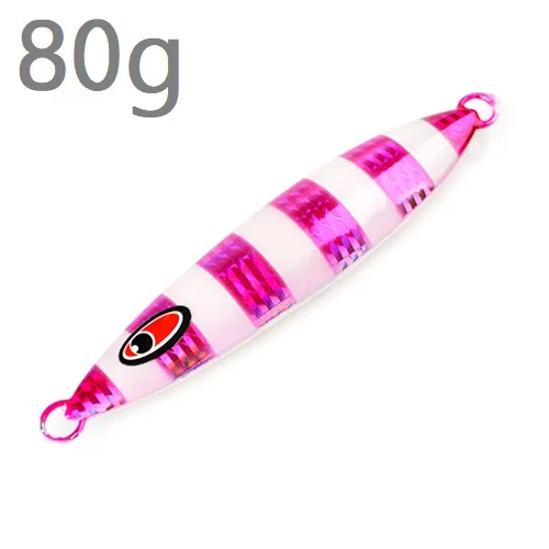 80g-005 3D eyes 1 шт. 80 г-250 г Лазерная задняя светящаяся металлическая приманка-джиг, ложка, нож с блестками, искусственная жесткая приманка для морской рыбалки - Цвет: 80g-005