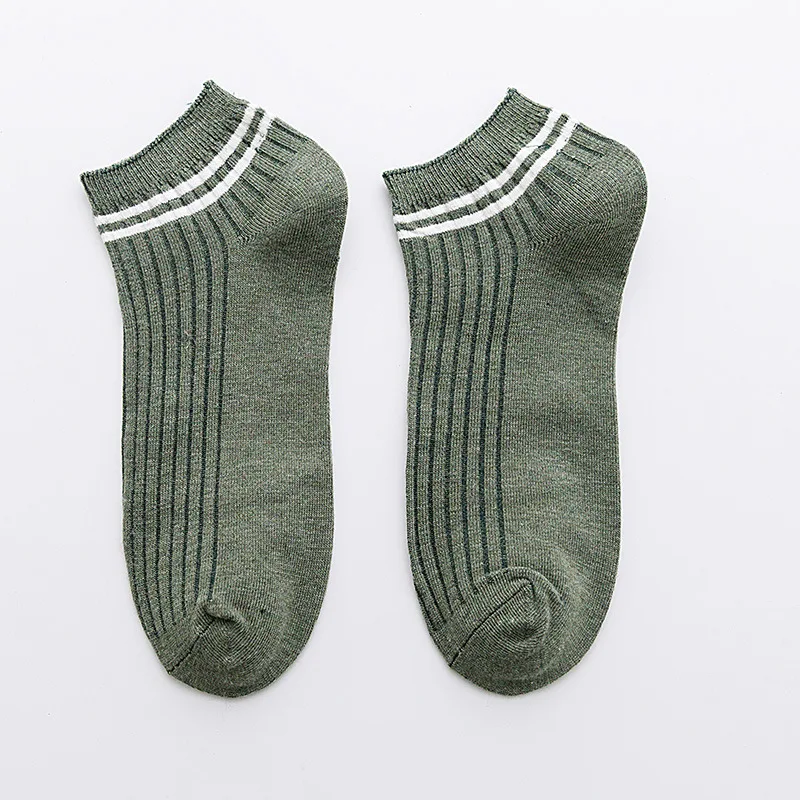 Модные мужские носки до щиколотки однотонные полосатые высокого качества из