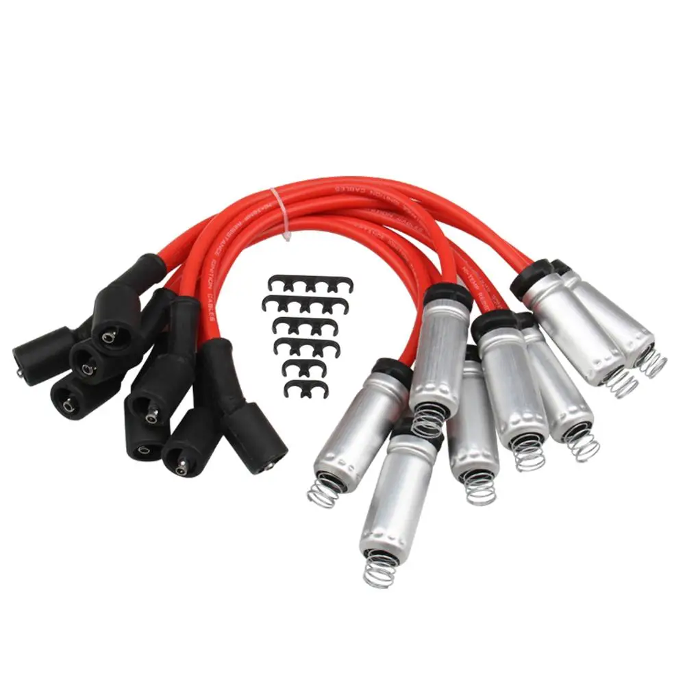 CarBole 8 шт Круглые катушки зажигания UF262 + провода свечи для Chevrolet GMC 5.3L 6.0L 4.8L C1251 UF 262