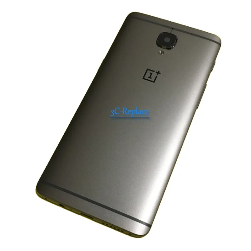 Gray Battery cover Для Oneplus 3 3T 1+ 3 A3000 a3003 A3010 Корпус задняя крышка батареи крышка мобильного телефона ЖК передняя средняя рамка Запчасти - Цвет: Gray Battery cover