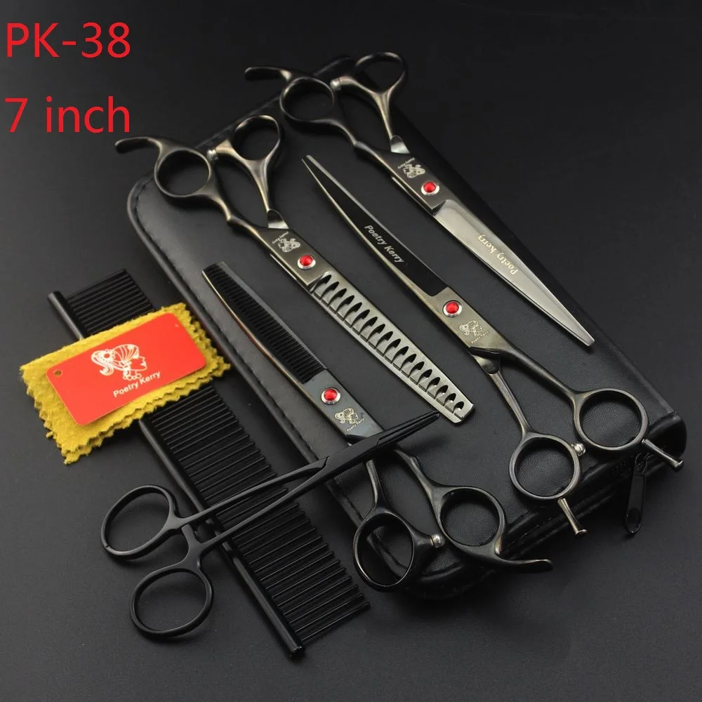 PK-38 Poetry Kerry профессиональный набор ножниц для груминга домашних животных 7 дюймов. Ножницы для ухода за собакой, ножницы для ухода за собакой, Makas - Цвет: PK-38