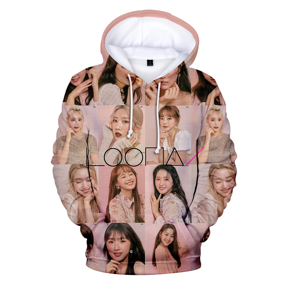 Толстовка с 3d принтом KPOP LOONA толстовки женская уличная одежда в стиле Харадзюку