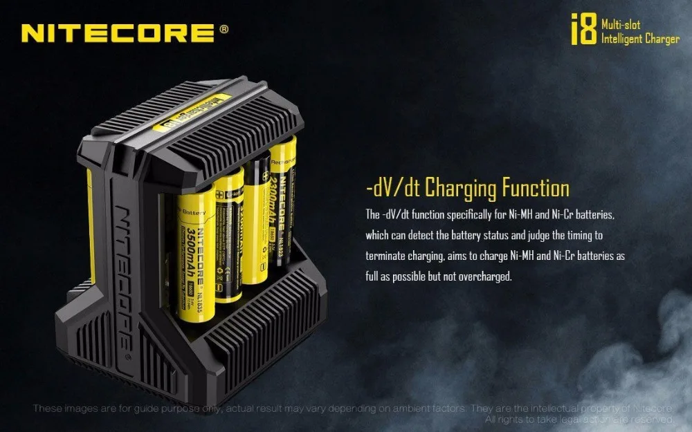 Интеллектуальное зарядное устройство Nitecore i8 8 каналов с несколькими слотами для