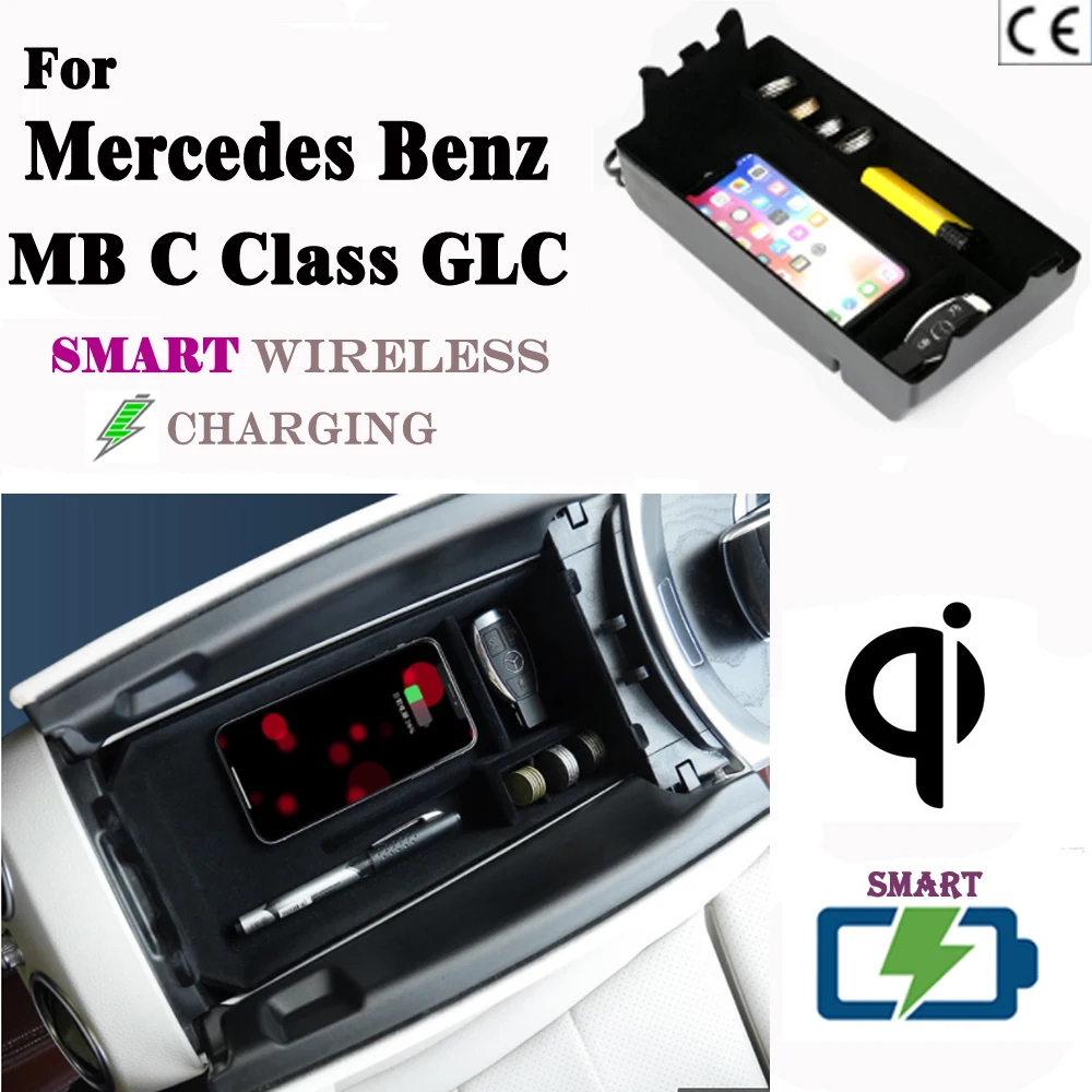 Беспроводное зарядное устройство QI для Mercedes Benz C Classe GLC скрытая беспроводная