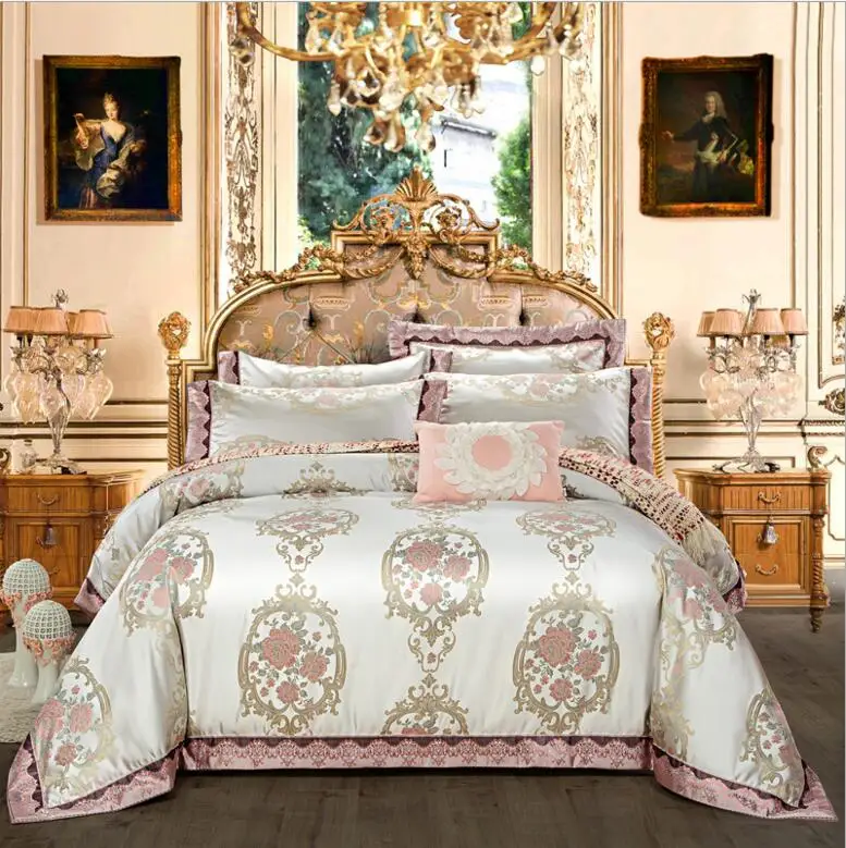 Вышитый пододеяльник набор постельного белья King queen size Восточный жаккард