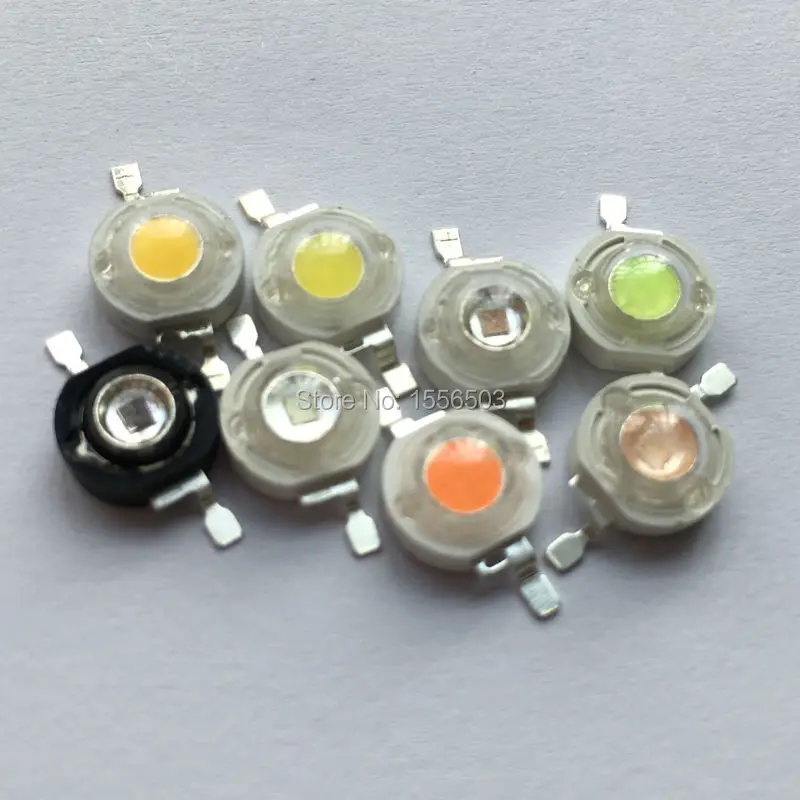 100 шт. 1 Вт 3 светодиодные диоды чип LED s холодный белый естественный теплый