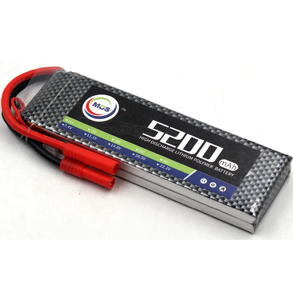 MOS 2S RC LiPo батарея 7 4 v 5200mAh 25C Li-Po для вертолета автомобиля лодки квадрокоптера