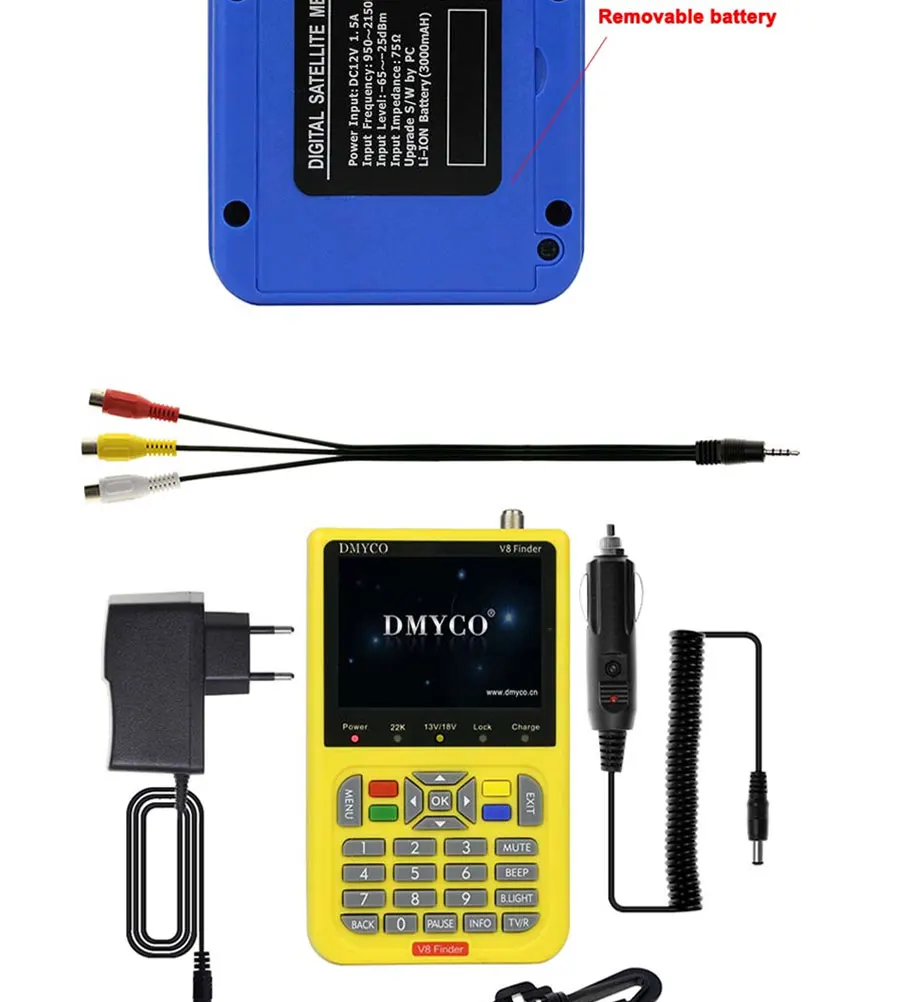 [Подлинный] DMYCO V8 Satelite Finder lcd цифровой DVB-S2 измеритель высокой четкости MPEG-2 MPEG-4 приемник