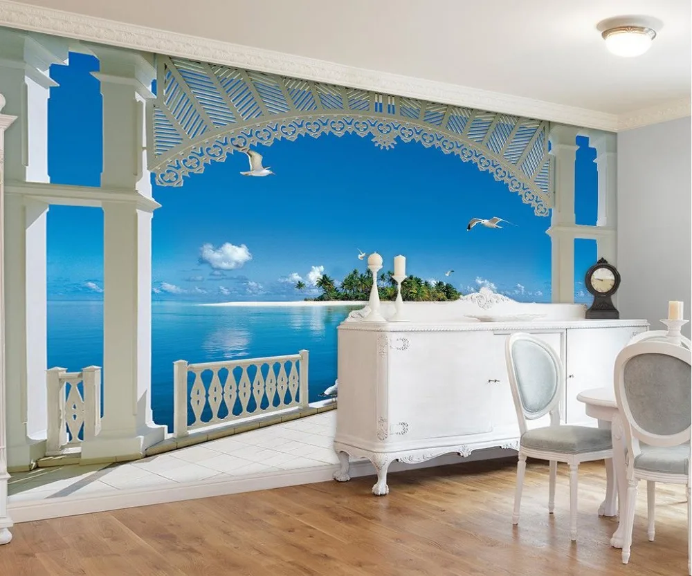 3d обои на заказ в европейском стиле 3D стерео дворец Мальдивы фон для стен |