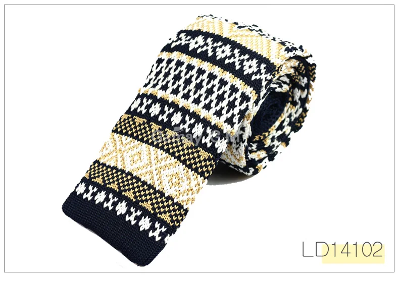 LD14102 Mens Knit ties New Casual Skinny Knit Neckties For Wedding Evening Party Gravata Slim Tie for Man Knitted Neck Tie - Цвет: LD14102
