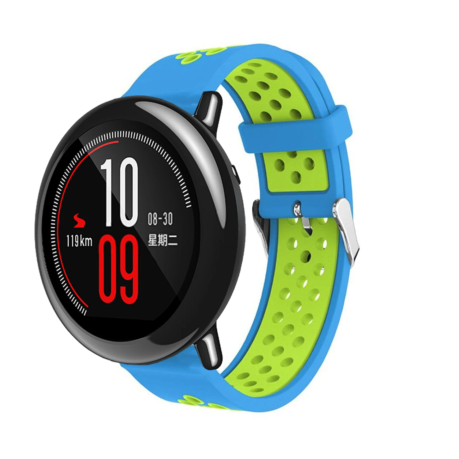 Модный спортивный силиконовый ремешок 22 мм, ремешок для Xiaomi Huami Amazfit PACE, смарт-часы с пряжкой, ремешок для мужчин и женщин - Цвет: blue yellow