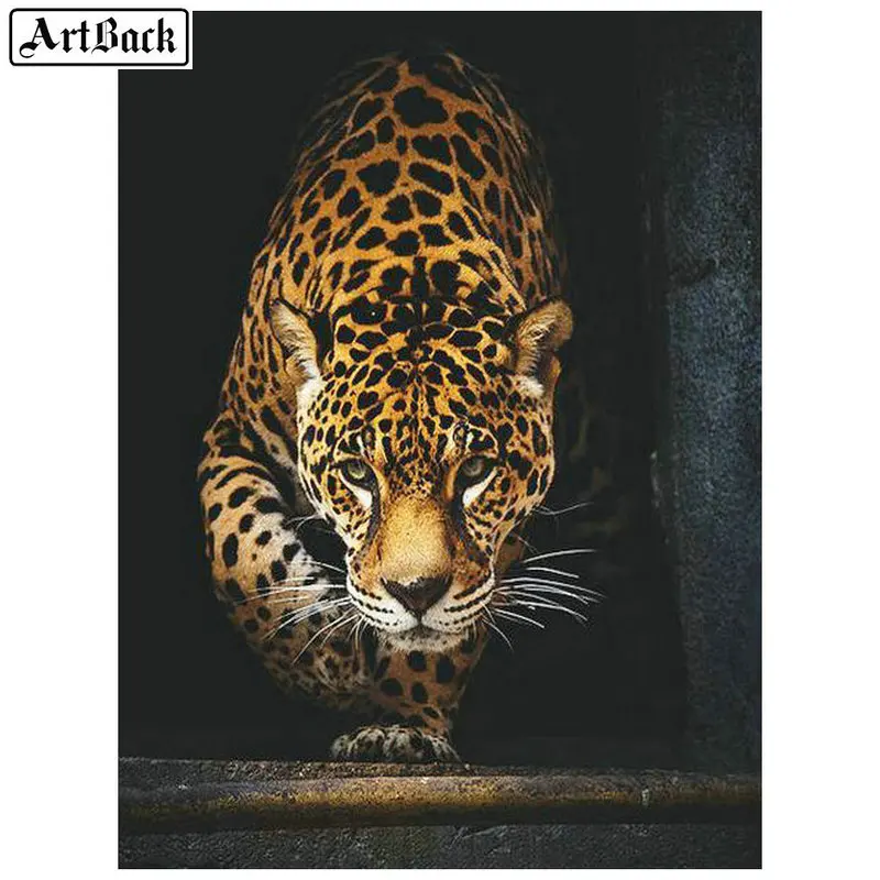 

Leopard 5d Diamond Painting Animal Big Cat Pattern Full Square Diamond Embroidery Kit 3d Round Diamond Mosaic Wall Sticker