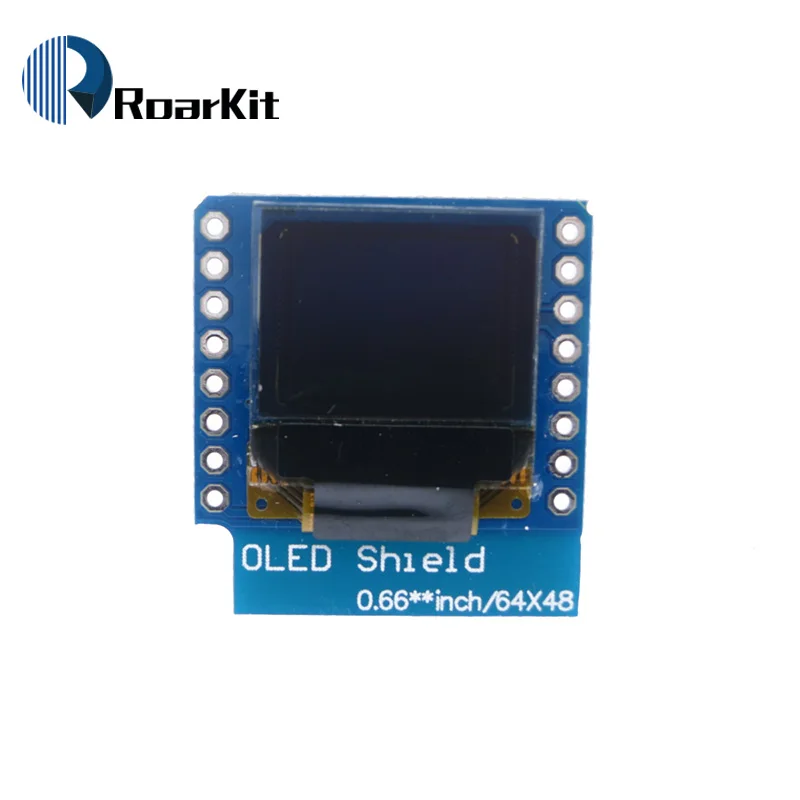 Светодиодный ЖК дисплей 0 66 дюйма 64X48 IIC I2C O экран для Arduino совместимый с D1 mini|shield for