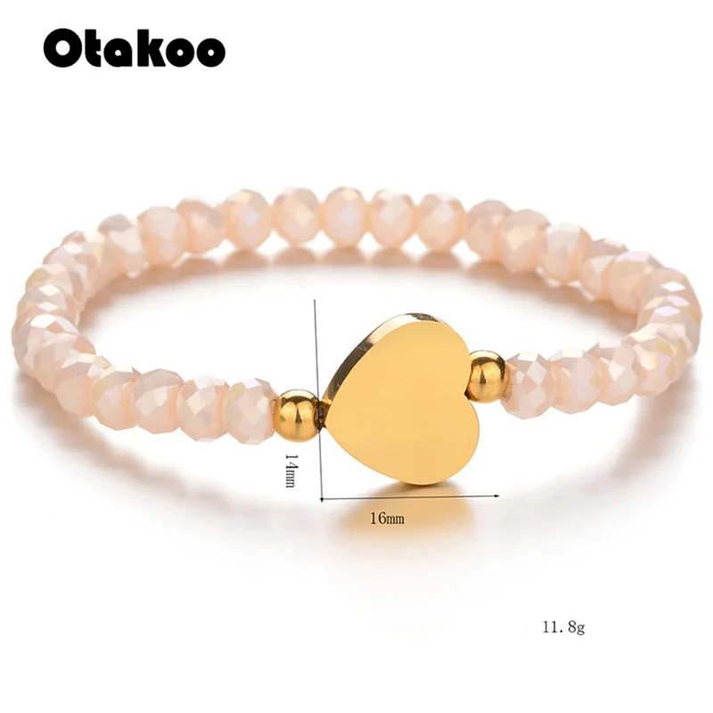 Браслет Otakoo с подвесками в форме сердца женская бижутерия серые красные