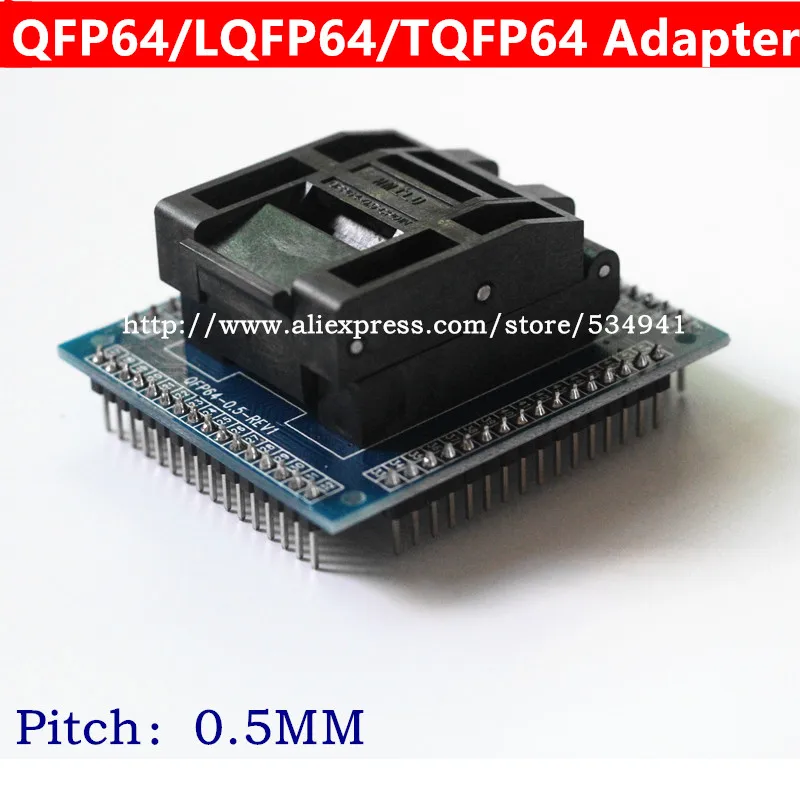 Адаптер гнезда QFP64 TQFP64 LQFP64 IC тестовая розетка выжигание 0 5 м программатор STM32