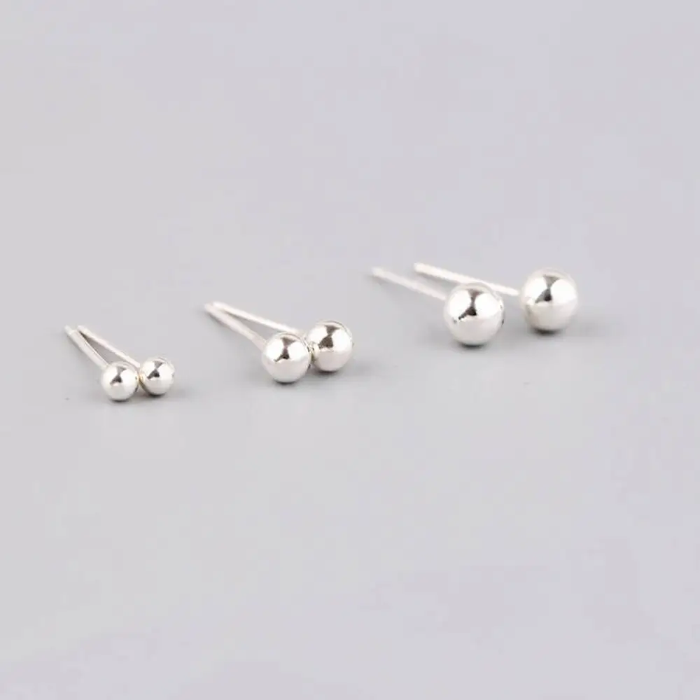 Жемчужины круглые бусины сережки гвоздики с серебряным покрытием мини Размеры 2 5