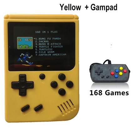 yellow add gampad Ретро портативный ручной видеоигры плеер 168 в 1 портативная консоль 8 бит 3,0 дюймов классная игровая консоль для мальчиков цветной lcd детский геймпад - Цвет: yellow add gampad