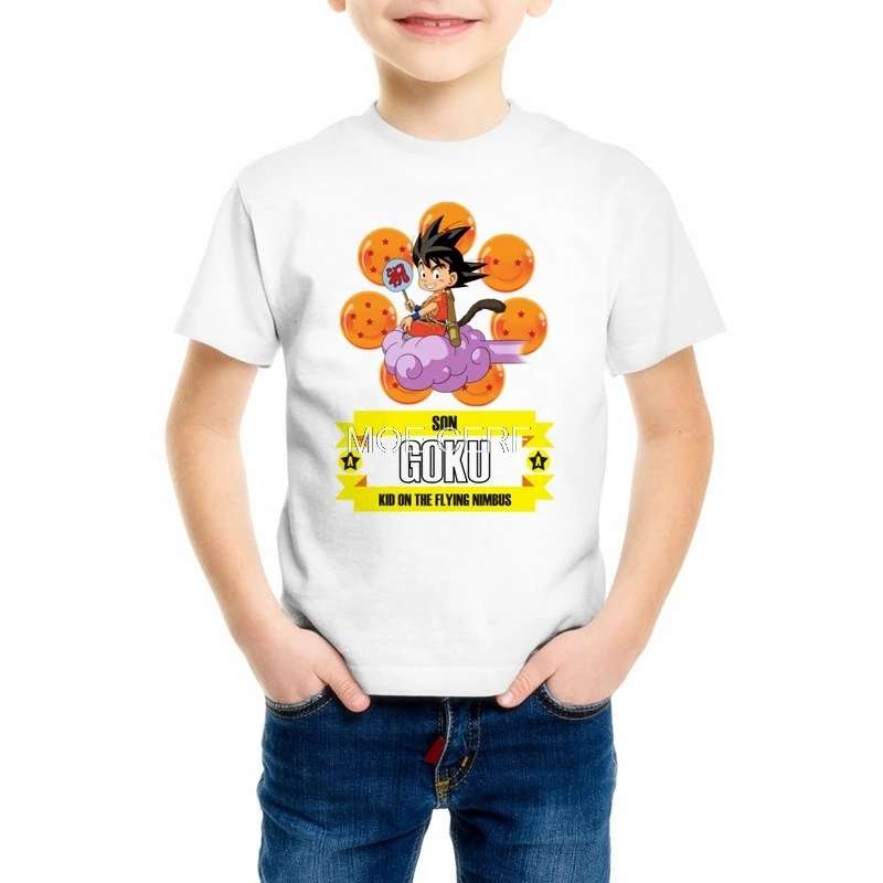 Для детей, на лето Dragon Ball Z мальчиков/девочек Slim Fit Косплэй 3D футболки Dragon Ball футболка Повседневное Детские футболки Z17-7