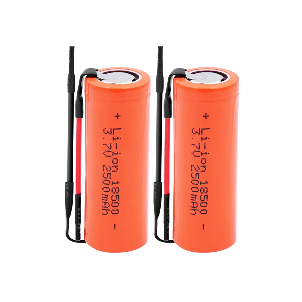 2 PCS Перезаряжаемая 18500 литиевая батарея 3,7 V 2500mAh батареи электронная сигарета аккумуляторная батарея высокого разряда+ DIY Linie - Цвет: 2 PCS