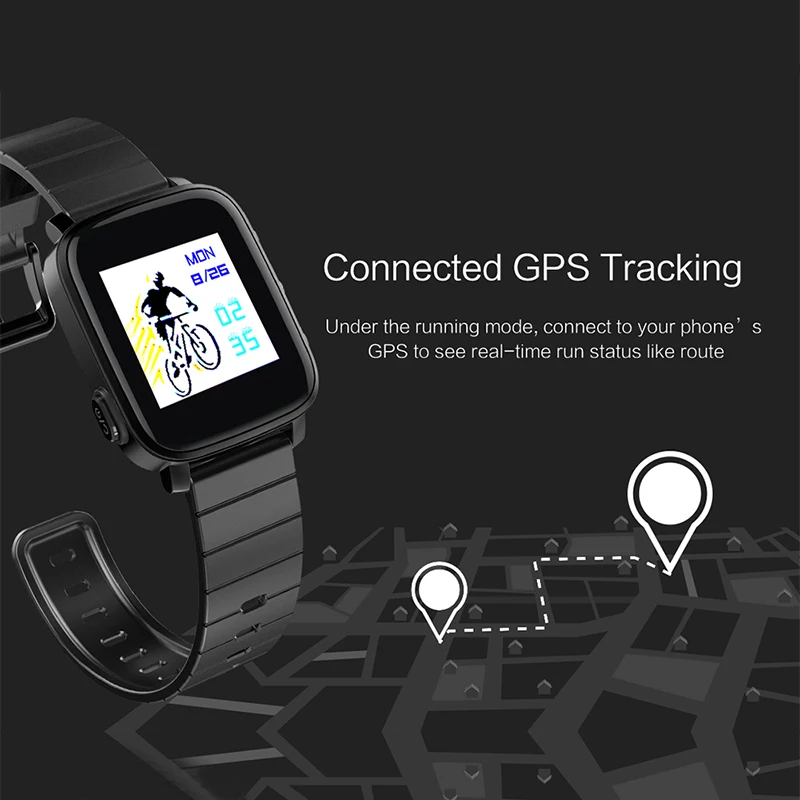 SMA Q2 Smart Watch GPS Sport Bluetooth LCD Android Smartwatch IP67 Waterproof Heart Rate Monitor Smart Bracelet for Android iOS
