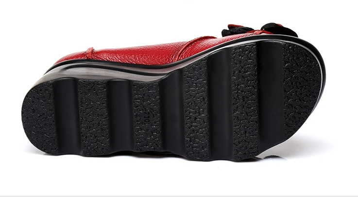 2018 г. весенняя женская обувь удобная на танкетке ручной работы из натуральной