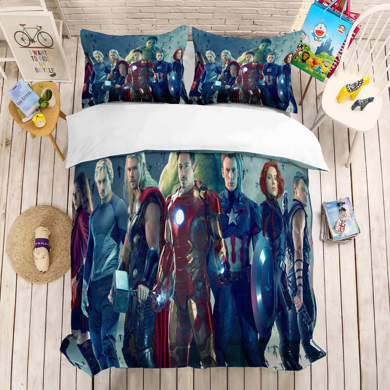 Лига Справедливости Железный человек 3D beding набор Marvel супер герой пододеяльники наволочки Утешитель постельные принадлежности Брюс Уэйн Супермен
