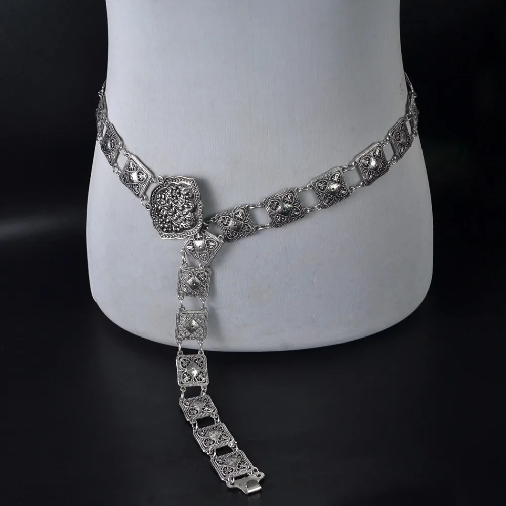 Винтажный стиль турецкий Цыганский пояс покрытый сплавом цепочка на талию для